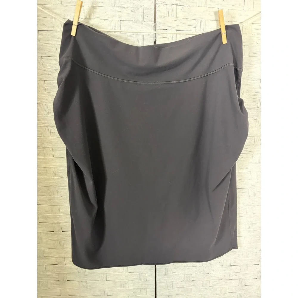 Athleta‎ women's skirt black midi ruched sides stretchy activewear plus size